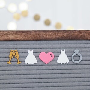 I Do (2 vestidos) por Candy Letters • Ícones de quadro de cartas de noivado e casamento • Acessórios de papel timbrado