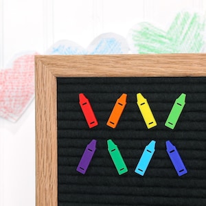 Caja de crayones #1 de Candy Letters • Primer día de clases y regalo de agradecimiento a los maestros Íconos del tablero de cartas • Accesorios para tableros de letras