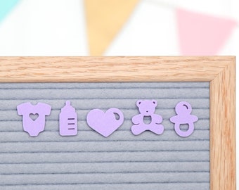 Oh Baby (Lavender) von Candy Letters • Baby Ankündigung, Meilensteine & Baby Shower Letter Board Icons • Letterboard Zubehör