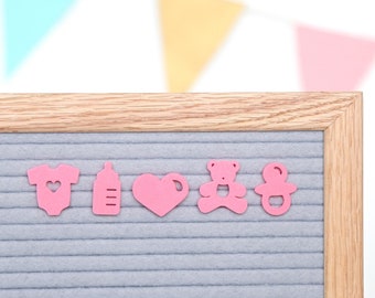 Oh Baby (Pink) von Candy Letters • Baby Ankündigung, Meilensteine & Baby Shower Letter Board Icons • Letterboard Zubehör