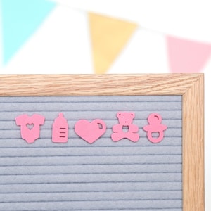 Oh Baby (Pink) by Candy Letters • Baby Announcement, Milestones & Baby Shower Letter Board Icons • Letterboard Accessories