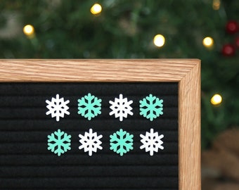 Snowflakes - Mint Green and White (Minis) by Candy Letters • Christmas & Winter Decor Letter Board Icons • Letterboard Accessories