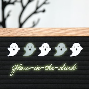 Glow Ghosts (Glow in the Dark) by Candy Letters • Spooky Halloween Decorations & Fall Decor Letter Board Icons • Letterboard Accessories