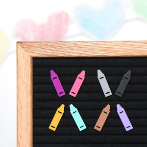 Caja de crayones n.° 2 de Candy Letters • Íconos para tableros de letras para el primer día de clases y como obsequio de agradecimiento a los maestros • Accesorios para tableros de letras