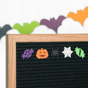 Doces ou travessuras por Candy Letters • Decorações assustadoras de Halloween e ícones de quadro de letras de decoração de outono • Acessórios para quadro de letras