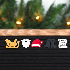 Aí vem o Papai Noel por Candy Letters • Decorações de Natal e ícones de quadro de cartas de inverno • Acessórios para papel timbrado