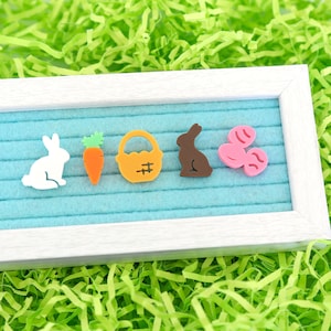 Felices Pascuas de Candy Letters • Decoraciones de Pascua e íconos para tableros de letras con canastas de conejitos de Pascua • Accesorios para tableros de letras