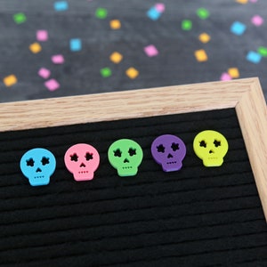 Sugar Skulls (Brights) by Candy Letters • Day of the Dead, Día de los Muertos & Ofrenda Decor Letter Board Icons • Letterboard Accessories