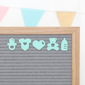 Oh Baby (Mint Green) por Candy Letters • Ícones de quadro de avisos de bebê, marcos e chá de bebê • Acessórios para quadro de avisos