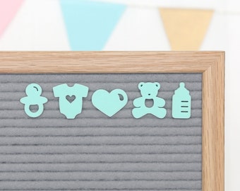 Oh Baby (Minzgrün) von Candy Letters • Baby Ankündigung, Meilensteine & Baby Shower Letter Board Icons • Letterboard Zubehör