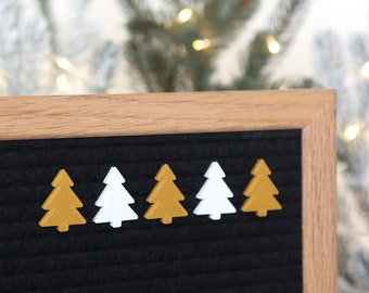 Pine Trees (Gold and White) by Candy Letters • Christmas Decorations & Winter Decor Letter Board Icons • Letterboard Accessories