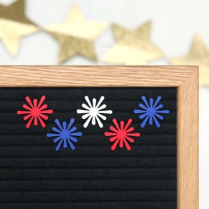 Fuegos artificiales (rojo, blanco y azul) de Candy Letters • Decoraciones del 4 de julio e íconos de tableros de letras de verano • Accesorios para tableros de letras