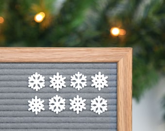 Snowflakes - White (Minis) by Candy Letters • Christmas Decorations & Winter Decor Letter Board Icons • Letterboard Accessories
