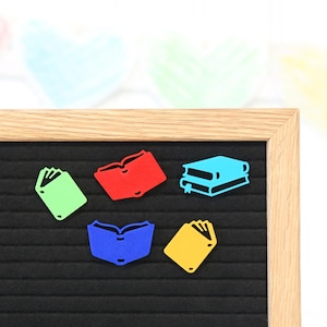 Hit the Books de Candy Letters • Íconos para tableros de letras para regalar a los amantes de los libros y a los maestros • Accesorios para tableros de letras de bibliotecas