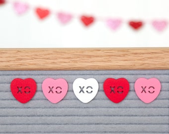 Candy Hearts (Red & Pink) by Candy Letters • Happy Valentine's Day Decorations Letter Board Icons • Letterboard Accessories