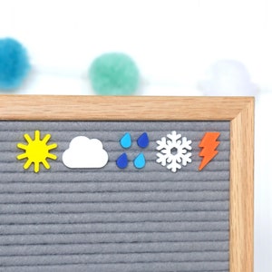Cualquier tipo de clima de Candy Letters • Íconos de tableros de letras sobre ciencia, clima, primavera y estado de ánimo • Regalo para maestros • Accesorios para tableros de letras