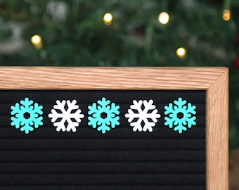 Snowflakes - Mint Green and White by Candy Letters • Christmas Decorations & Winter Decor Letter Board Icons • Letterboard Accessories