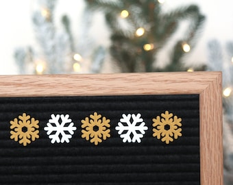 Snowflakes (Gold and White) by Candy Letters • Christmas Decorations & Winter Decor Letter Board Icons • Letterboard Accessories