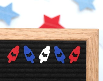 Sucettes glacées fusée de Candy Letters • Décorations du 4 juillet et icônes pour tableau aux lettres d'été • Accessoires pour tableaux à lettres