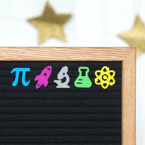 STEM de Candy Letters • Íconos de letras para tableros de ciencia, día de Pi, ingenieros y científicos • Regalo para maestros • Accesorios para tableros de letras