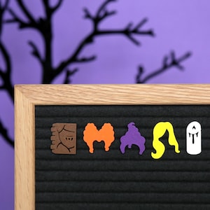 Witchy Sisters de Candy Letters • Hocus Pocus Íconos de tableros de letras para decoración de Halloween y otoño • Accesorios para tableros de letras