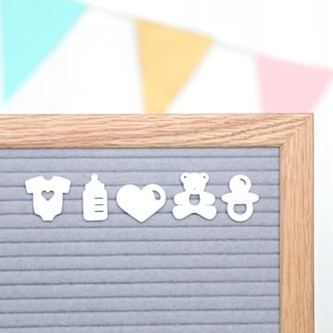 Oh Baby (blanco) de Candy Letters • Íconos para tableros de letras para anuncios de bebés, hitos y baby shower • Accesorios para tableros de letras