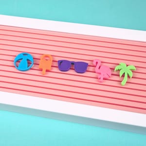 Diversión bajo el sol de Candy Letters • Íconos para tableros de letras para fiestas de verano y piscina • Accesorios para tableros de letras