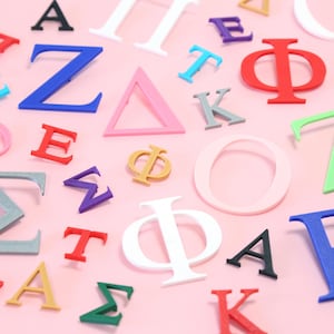 Letras griegas del capítulo de fraternidad y hermandad XL de Candy Letters • Regalos personalizados para la pequeña familia • Íconos y accesorios para letreros de tableros de letras