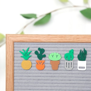 Paquete de suculentas y maceteros de Candy Letters • Decoraciones de primavera, íconos de tableros de letras para jardín y cactus • Accesorios para tableros de letras