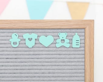 Oh Baby (vert menthe) par Candy Letters • Icônes pour faire-part de naissance, événements marquants et baby shower pour tableau à lettres • Accessoires pour tableau à lettres