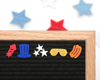 Le 4 juillet de Candy Letters • Décorations du 4 juillet et icônes estivales pour tableaux aux lettres • Accessoires pour tableaux à lettres