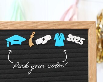 Félicitations aux diplômés ! Lettres décoratives « Joyeuse remise de diplômes » et félicitations • Accessoires pour tableau à lettres