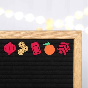 Ano Novo Lunar por Candy Letters • Ícones de quadro de letras do Ano Novo Chinês e símbolos da sorte • Acessórios para quadro de letras