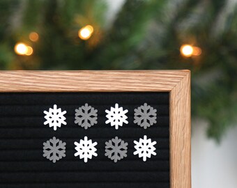 Flocons de neige - Argent (Minis) par Candy Letters • Décorations de Noël et décor d'hiver Icônes pour tableau à lettres • Accessoires pour tableau à lettres