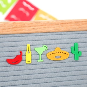 Fiesta de Candy Letters • Decoraciones para fiestas del Cinco de Mayo e íconos para tableros de letras para la noche de tacos • Accesorios para tableros de letras