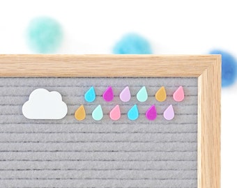 Make it Rain (Pastels) by Candy Letters • April Showers & Spring Letter Board Icons • Weather, Raindrops Letterboard Accessories