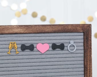 « Oui » (2 nœuds papillon) par Candy Letters • Icônes pour tableau à lettres : fiançailles et mariage • Accessoires pour tableau à lettres