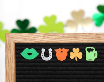 Kiss Me, I'm Irish by Candy Letters • St. Patrick's Day Decorations & Leprechaun Letter Board Icons • Letterboard Accessories