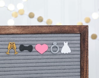 Sí, quiero de Candy Letters • Iconos para pizarras de letras para compromiso y boda • Accesorios para pizarras de letras