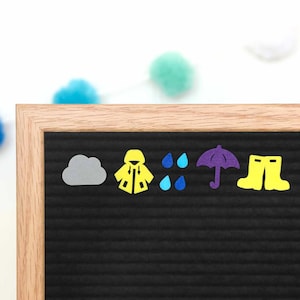 Lluvias de abril de Candy Letters • Gotas de lluvia y primavera Iconos para tableros de letras del tiempo • Accesorios para tableros de letras