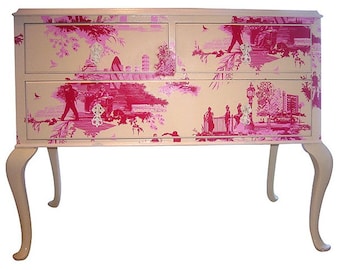Sample - Red Toile Chest of Drawers