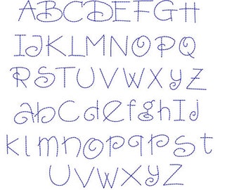 Font Bean stitch Machine Embroidery Design-- SB1284