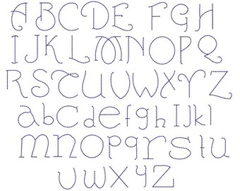 6 size,Font Bean stitch Embroidery Design-- SB1288