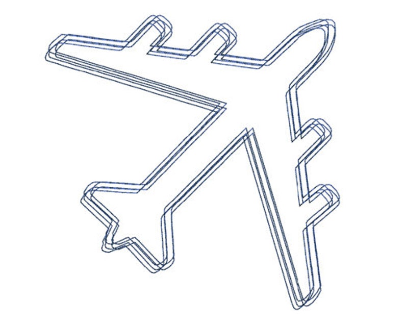 Airplane Scribble Stitch Embroidery Airplane Scribble Stitch Embroidery