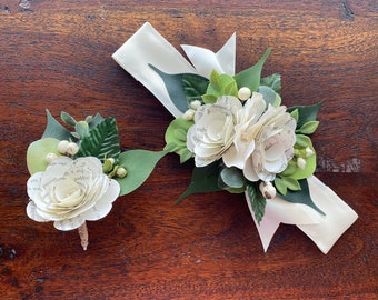 Custom Matching Corsage and Boutonnière Set