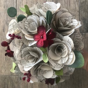 Custom Book Rose Bouquet, Wedding Bouquet image 6