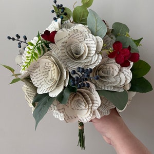Custom Book Rose Bouquet, Wedding Bouquet image 8