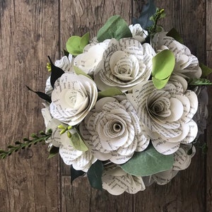 Custom Book Rose Bouquet, Wedding Bouquet image 5