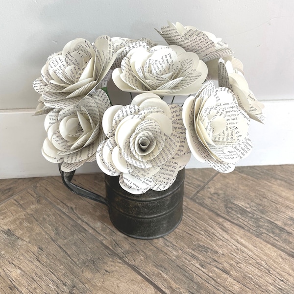 Book Roses, Paper Roses, Book Bouquet