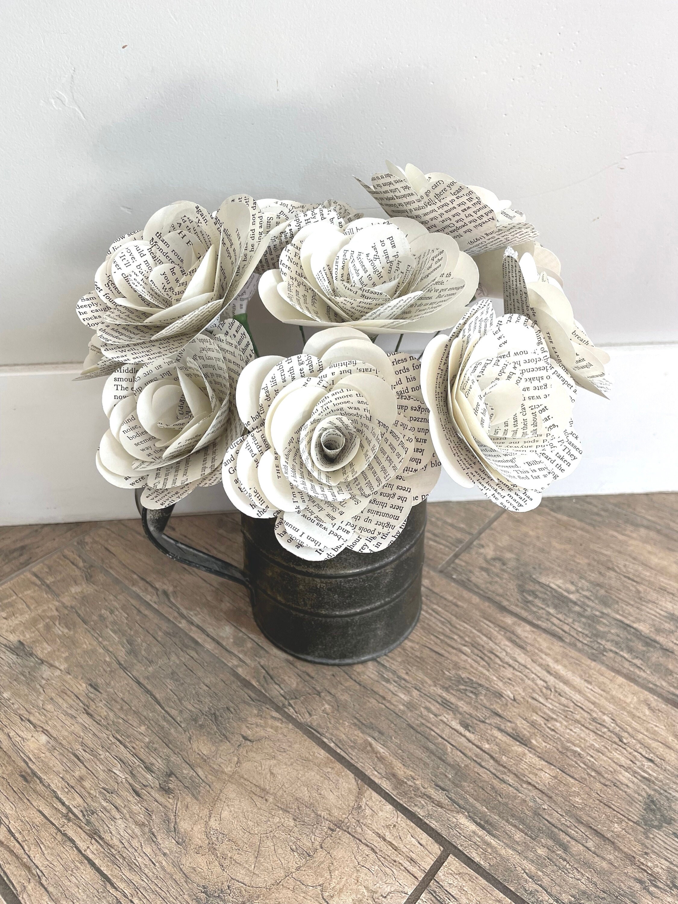 Book Roses, Paper Roses, Book Bouquet